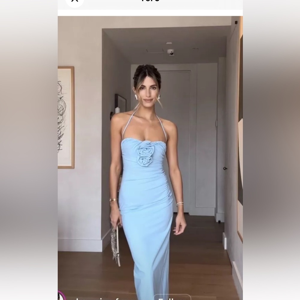 ZARA SS24 RAISED FLOWERS STRAPLESS DRESS SKY BLUE | 3581/880_XS-XL NWT